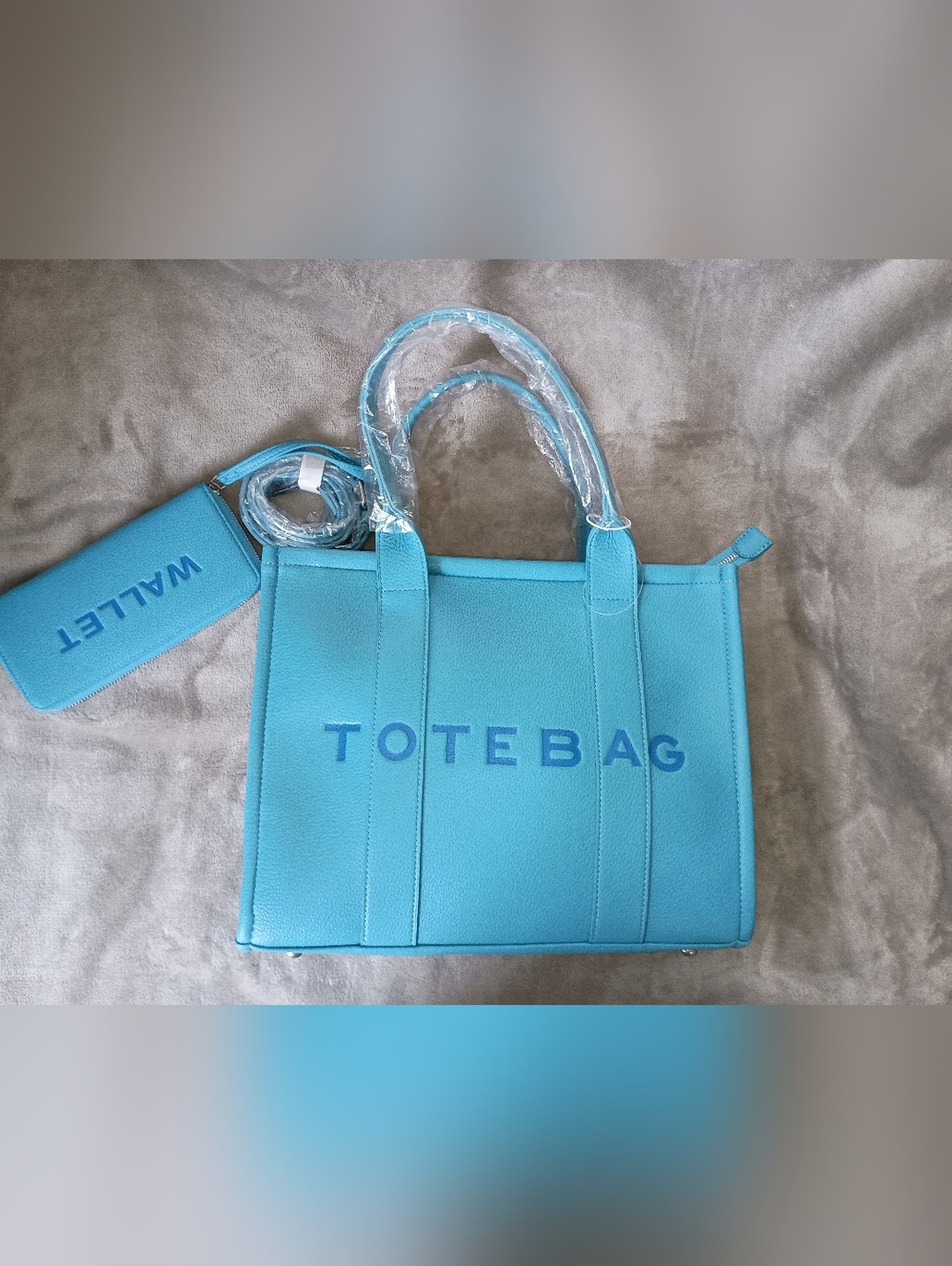ELLO Blue Tote Bag with Matching Wallet -
